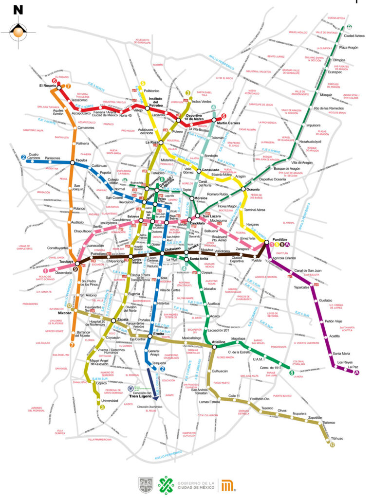 Guía completa para moverte en metro por Ciudad de México 1 Mapa del metro de CDMX