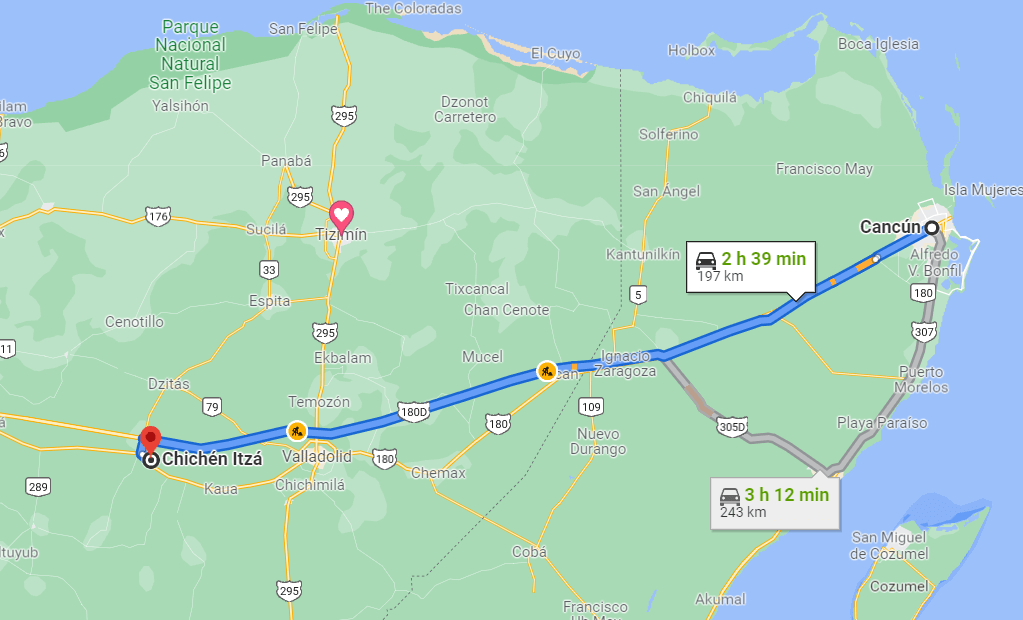 Ruta para llegar a Chichén Itzá desde Mérida o Cancún 1 Cómo llegar a Chichén Itzá en coche