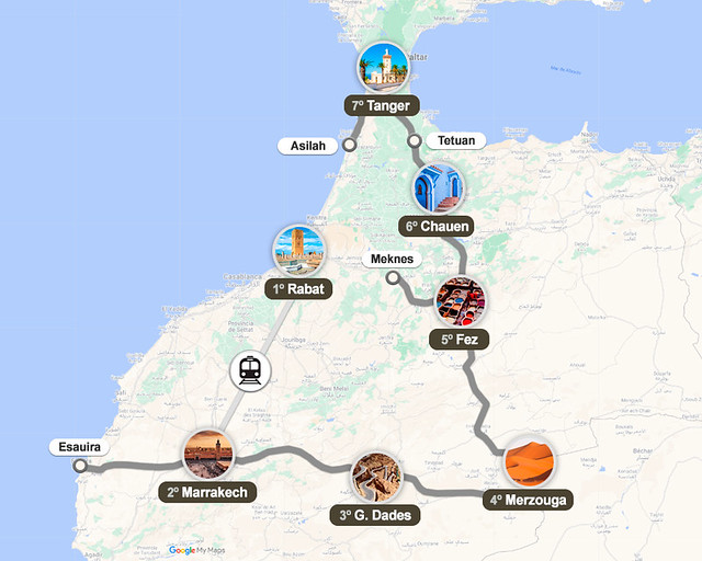 Ruta por Marruecos: ciudades 1 7 itinerarios y rutas por Marruecos en 4, 7, 10 y 15 días